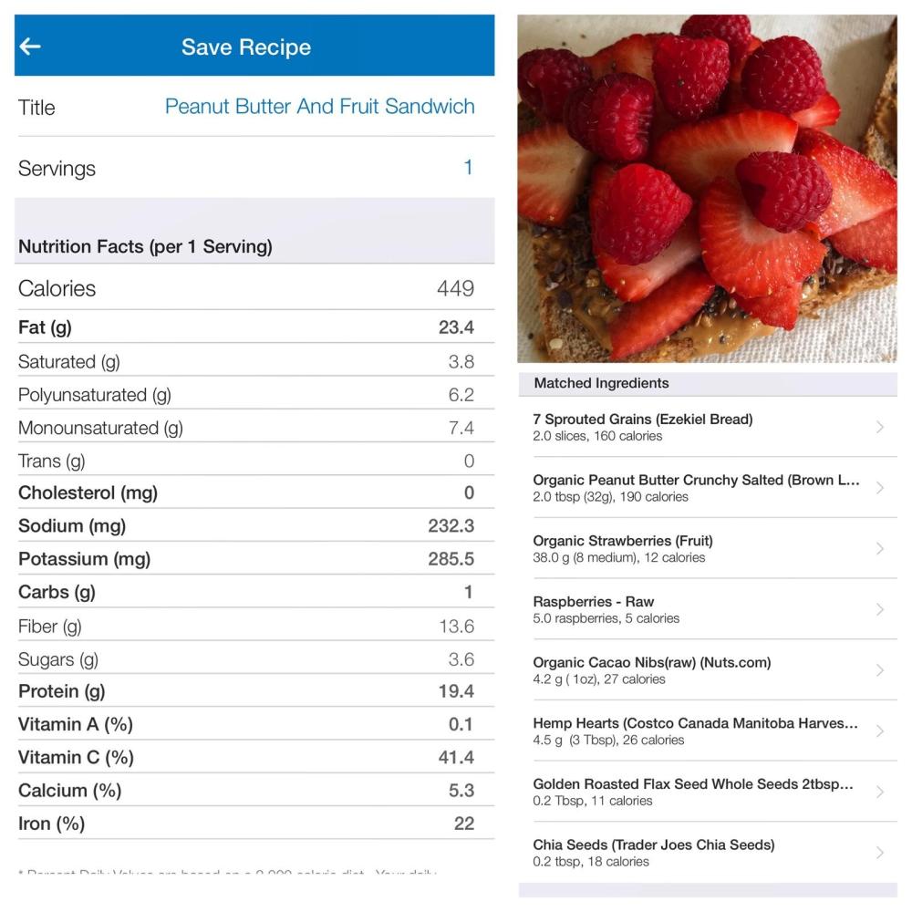 Peanut Butter and Fruit Sandwich