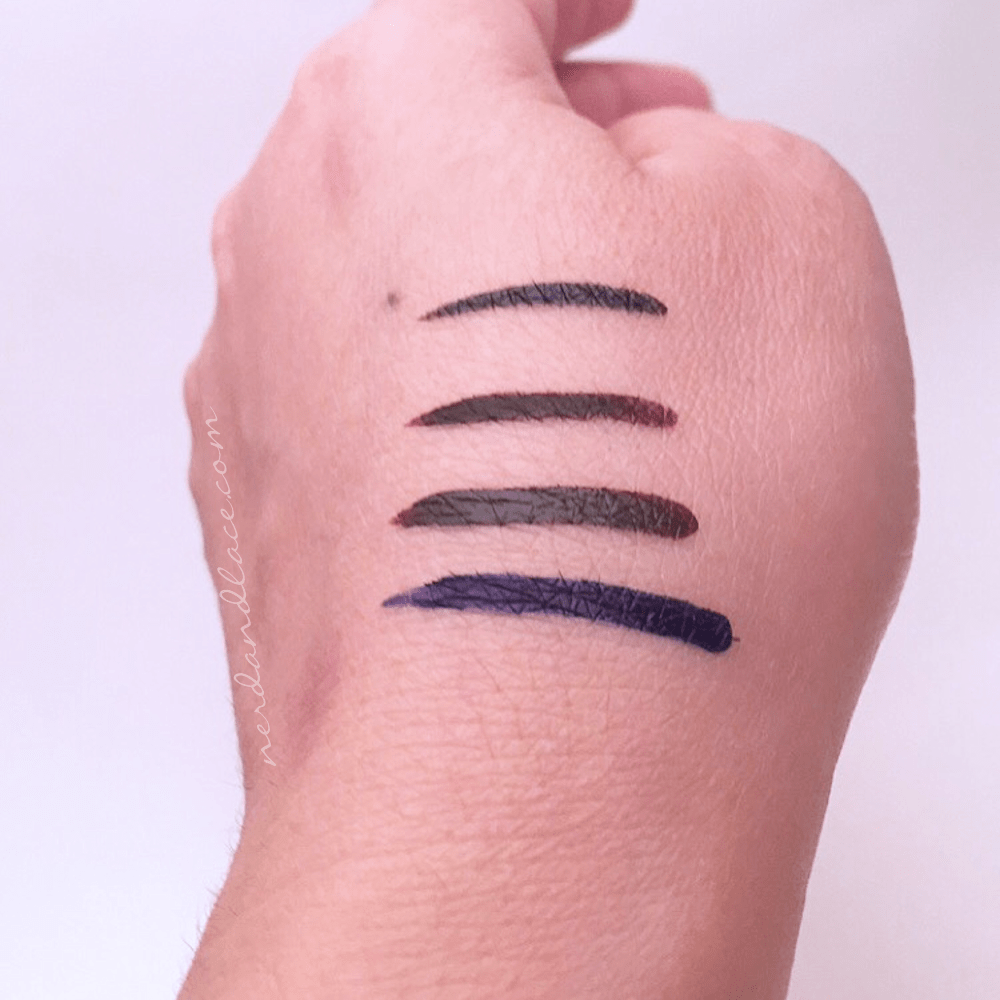 Skone Cosmetics Tattooed Eyeliners Swatching